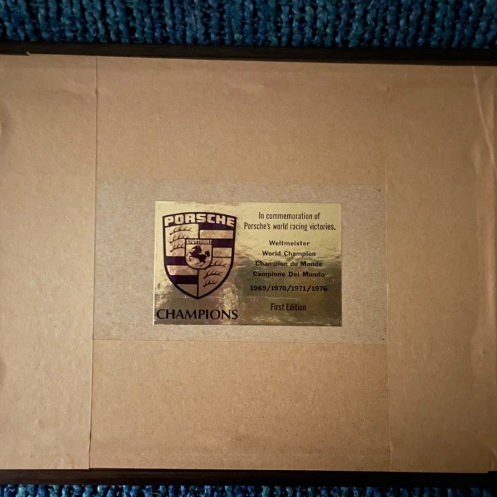 Porsche First Edition "The Championship Edition 924" Framed Art Piece! Rare! - Picture 3 of 4